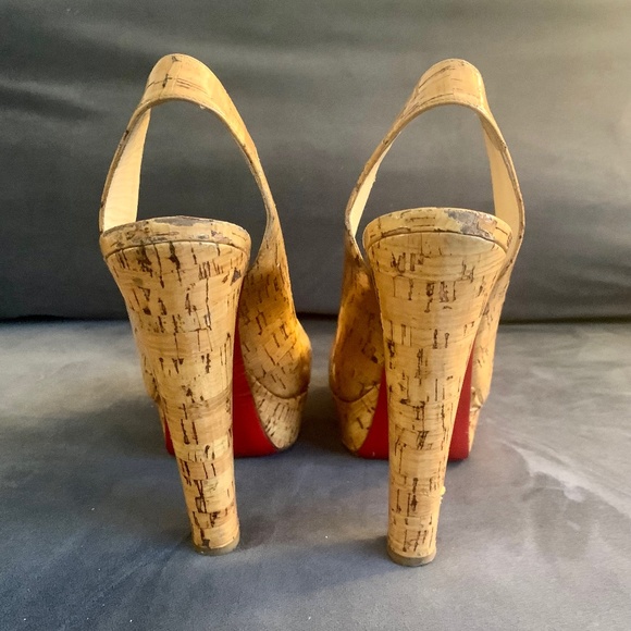 Like New Christian Louboutin One Time Collection Cork High Platform Heels - Picture 2 of 9